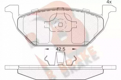 R BRAKE rb1184 -  Комплект тормозных колодок, дисковый тормоз